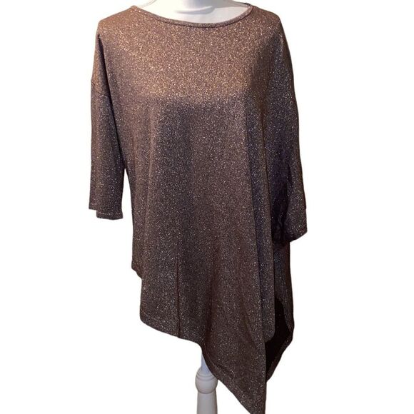 NWOT! Chico’s Gold Shimmery Poncho! - Picture 1 of 13